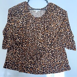 Michael Kors Brown Tan Boxy Blouse